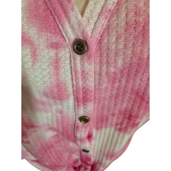 IWOLLENCE Women's Waffle Knit Tunic Top Henley Oversized Dolman High Low Pink S - Picture 3 of 9